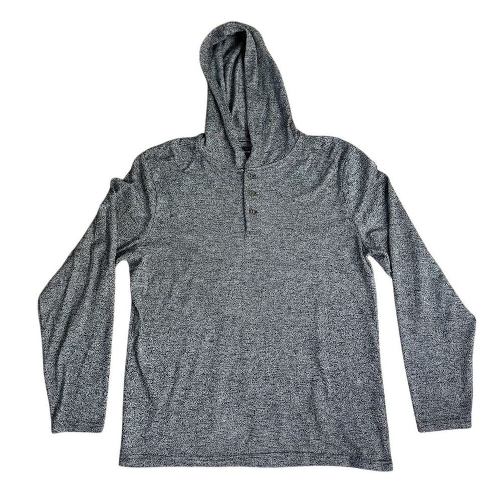 Lucky Brand Gray Pullover Hooded Sweater Size Large